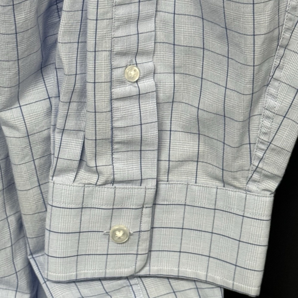 Synergy Performance Mens Dress Shirt 18 1/2 35/36 Long Sleeve Check Non Iron - Picture 4 of 6